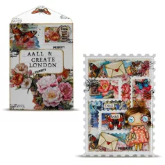   AALL & CREATE Dekorációs ragasztószalag Colourburst Botanicals 25mm 10m Washi Tape Peonies Airmail 
