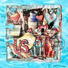 AALL & CREATE Dekorációs ragasztószalag Treasure Trove 25mm 10m Washi Tape Quill & Heart 