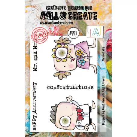 AALL & CREATE Szilikonbélyegző Stamp Set A7 Mr & Mrs 