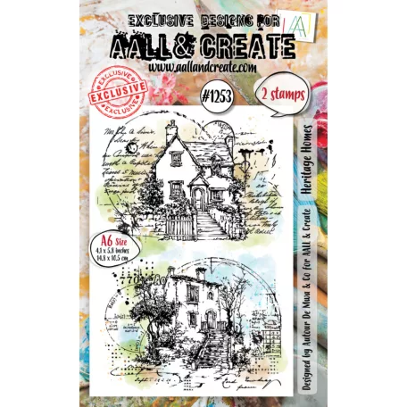 AALL & CREATE Szilikonbélyegző Whimsy Dwellings A6 Stamp Set Heritage Homes 