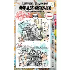   AALL & CREATE Szilikonbélyegző Whimsy Dwellings A6 Stamp Set Quiet Corners 