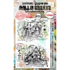 AALL & CREATE Szilikonbélyegző Whimsy Dwellings A6 Stamp Set Stone & Ink 