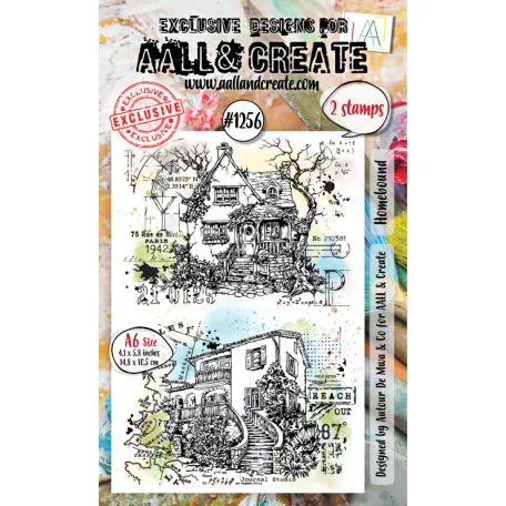 AALL & CREATE Szilikonbélyegző Whimsy Dwellings A6 Stamp Set Homebound 