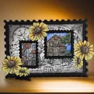 AALL & CREATE Szilikonbélyegző Whimsy Dwellings A6 Stamp Set Scenic Script 