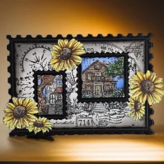   AALL & CREATE Szilikonbélyegző Whimsy Dwellings A6 Stamp Set Scenic Script 