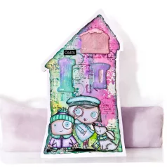   AALL & CREATE Szilikonbélyegző Whimsy Dwellings A7 Stamp Set Lost Ink 