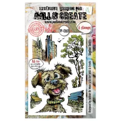   AALL & CREATE Szilikonbélyegző Streetwise Snouts A6 Stamp Set Skyline Sniffs 