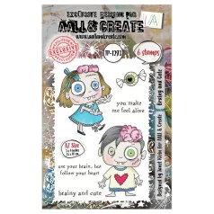   AALL & CREATE Szilikonbélyegző Witchlets & Weirdlings A7 Stamp Set Brainy and Cute 