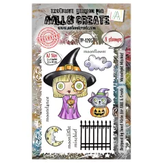   AALL & CREATE Szilikonbélyegző Witchlets & Weirdlings A7 Stamp Set Moonlight Mischief 