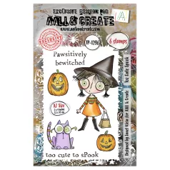  AALL & CREATE Szilikonbélyegző Witchlets & Weirdlings A7 Stamp Set Too Cute Spook 