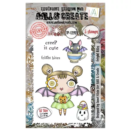 AALL & CREATE Szilikonbélyegző Witchlets & Weirdlings A7 Stamp Set Fright Bites 