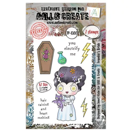 AALL & CREATE Szilikonbélyegző Witchlets & Weirdlings A7 Stamp Set Frankie's Bride 
