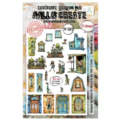   AALL & CREATE Szilikonbélyegző AALLtropolis Stamp Set A5 Neighbour Notes 