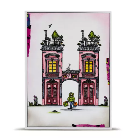 AALL & CREATE Szilikonbélyegző AALLtropolis Stamp Set A5 Roofline Friends 