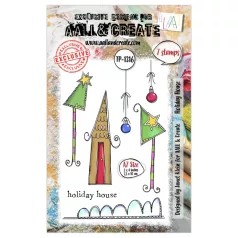   AALL & CREATE Szilikonbélyegző Twinkles & Tidings A7 Stamp Set Holiday House 