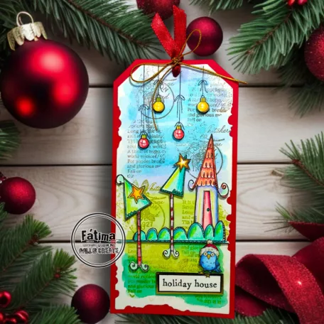 AALL & CREATE Szilikonbélyegző Twinkles & Tidings A7 Stamp Set Holiday House 