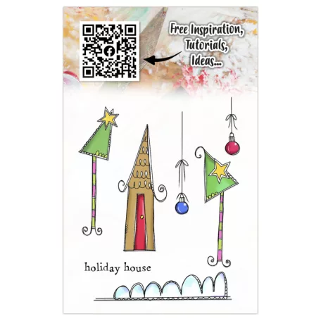 AALL & CREATE Szilikonbélyegző Twinkles & Tidings A7 Stamp Set Holiday House 