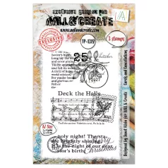   AALL & CREATE Szilikonbélyegző Twinkles & Tidings A7 Stamp Set Carols and Cancellations 