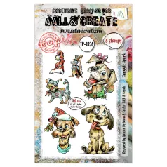   AALL & CREATE Szilikonbélyegző Santa's Sidekicks A6 Stamp Set Snuggle Spark 