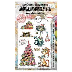   AALL & CREATE Szilikonbélyegző Santa's Sidekicks A6 Stamp Set Catmas Capers 