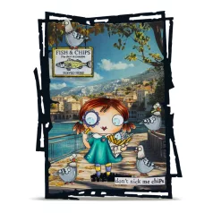   AALL & CREATE Szilikonbélyegző Postcards from London A7 Stamp Set Fish 'n Chips 