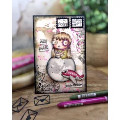   AALL & CREATE Szilikonbélyegző Postcard Sky A6 Stamp Set Postcard Shuffle 