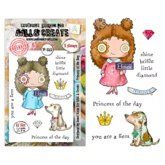   AALL & CREATE Szilikonbélyegző Petals & Ink A7 Stamp Set Princess of the Day 