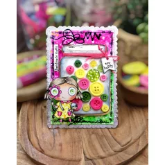   AALL & CREATE Szilikonbélyegző Petals & Ink A7 Stamp Set Sew Happy 