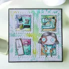 AALL & CREATE Szilikonbélyegző Petals & Ink A7 Stamp Set Sew Happy 