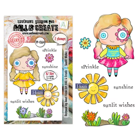 AALL & CREATE Szilikonbélyegző Petals & Ink A7 Stamp Set Sunlit Wishes 
