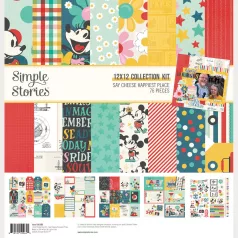   Simple Stories Scrapbook papírkészlet 12" (30 cm) Say Cheese Happiest Place Collection Kit (1 csomag)