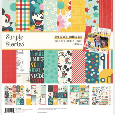 Simple Stories Scrapbook papírkészlet 12" (30 cm) Say Cheese Happiest Place Collection Kit (1 csomag)