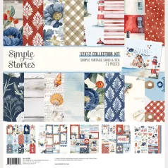   Simple Stories Scrapbook papírkészlet 12" (30 cm) Simple Vintage Sand & Sea Collection Kit (1 csomag)