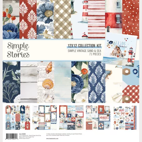 Simple Stories Scrapbook papírkészlet 12" (30 cm) Simple Vintage Sand & Sea Collection Kit (1 csomag)