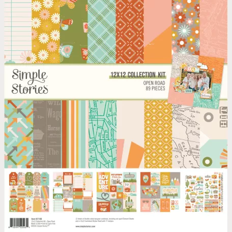 Simple Stories Scrapbook papírkészlet 12" (30 cm) Open Road Collection Kit (1 csomag)