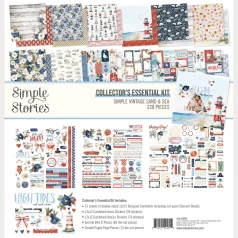   Simple Stories Scrapbook kollekció 12" (30 cm) Simple Vintage Sand & Sea Collectors Essentials Kit (1 csomag)