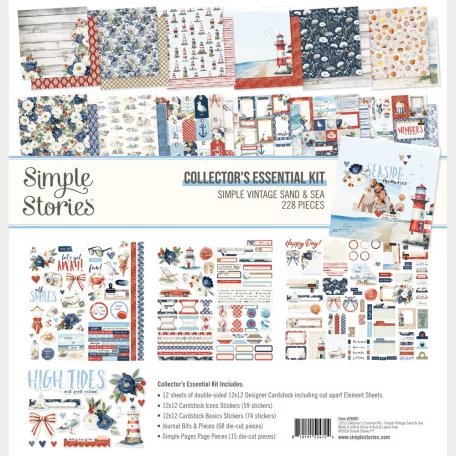 Simple Stories Scrapbook kollekció 12" (30 cm) Simple Vintage Sand & Sea Collectors Essentials Kit (1 csomag)