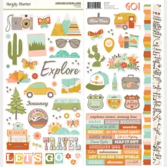   Simple Stories Matrica 12" (30 cm) Open Road Cardstock Stickers Icons (1 ív)