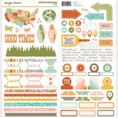   Simple Stories Matrica 12" (30 cm) Open Road Cardstock Stickers Basics (1 ív)