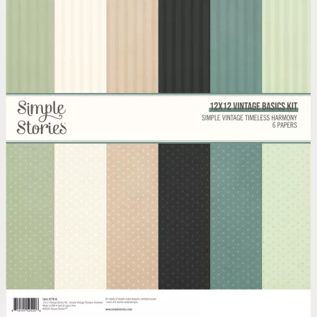 Simple Stories Scrapbook papírkészlet 12" (30 cm) Simple Vintage Timeless Harmony Vintage Basics Kit (1 csomag)