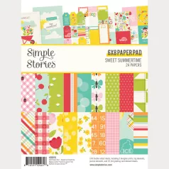   Simple Stories Papírkészlet 6"x8" (15x20 cm) Sweet Summertime Paper Pad (24 lap)