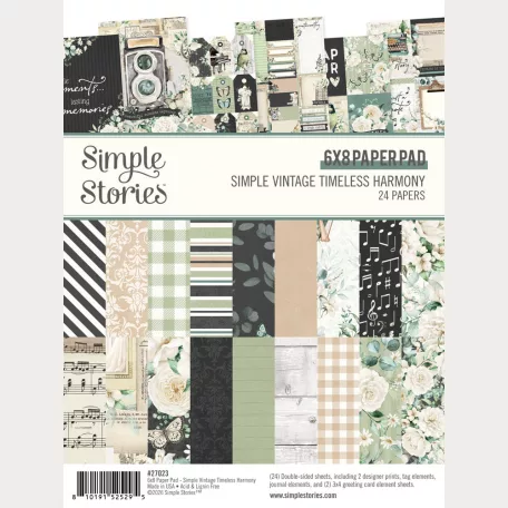 Simple Stories Papírkészlet 6"x8" (15x20 cm) Simple Vintage Timeless Harmony Paper Pad (24 lap)