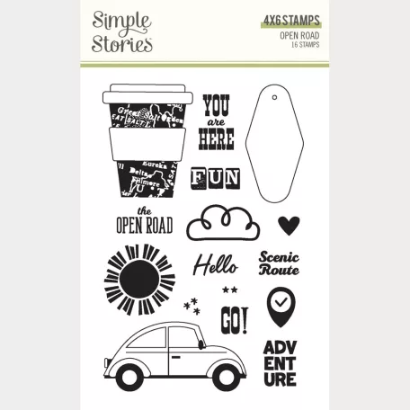 Simple Stories Szilikonbélyegző Open Road Stamps (1 csomag)