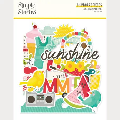 Simple Stories Chipboard matrica Sweet Summertime Chipboard Pieces (1 ív)