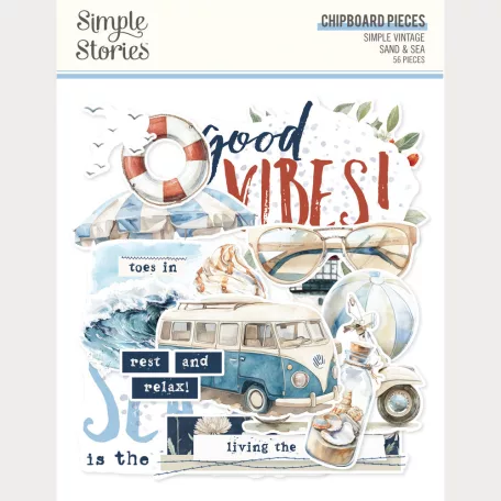 Simple Stories Chipboard matrica Simple Vintage Sand & Sea Chipboard Pieces (1 ív)