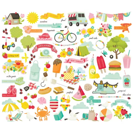 Simple Stories Kivágatok Sweet Summertime Bits & Pieces (1 csomag)