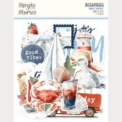   Simple Stories Kivágatok Simple Vintage Sand & Sea Bits & Pieces (1 csomag)