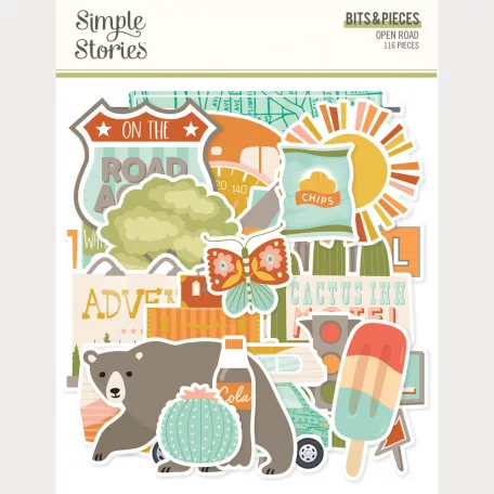 Simple Stories Kivágatok Open Road Bits & Pieces (1 csomag)