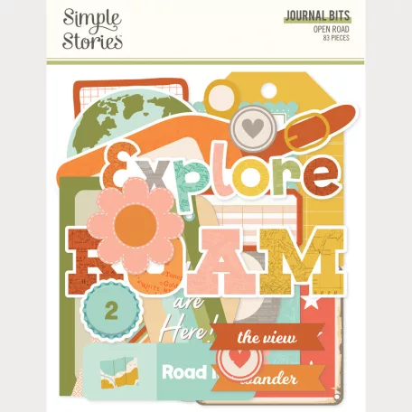Simple Stories Kivágatok Open Road Journal Bits & Pieces (1 csomag)