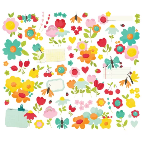 Simple Stories Kivágatok Sweet Summertime Floral Bits & Pieces (1 csomag)